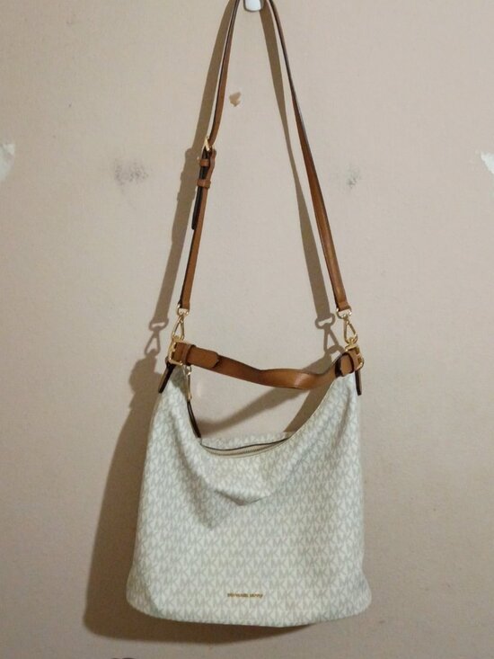 Michael Kors Handbags - michael kors sienna large cream logo convertible shoulder bag